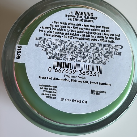 Strawberry Daiquiri & Fresh Watermelon Single Wick Bath & Body Works Candle Set - Picture 4 of 4